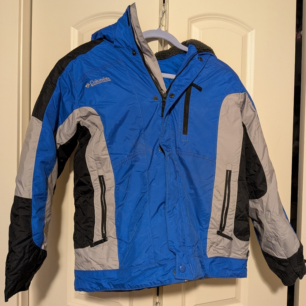 Columbia Youth Blue and Gray Winter Jacket, Size 14/16